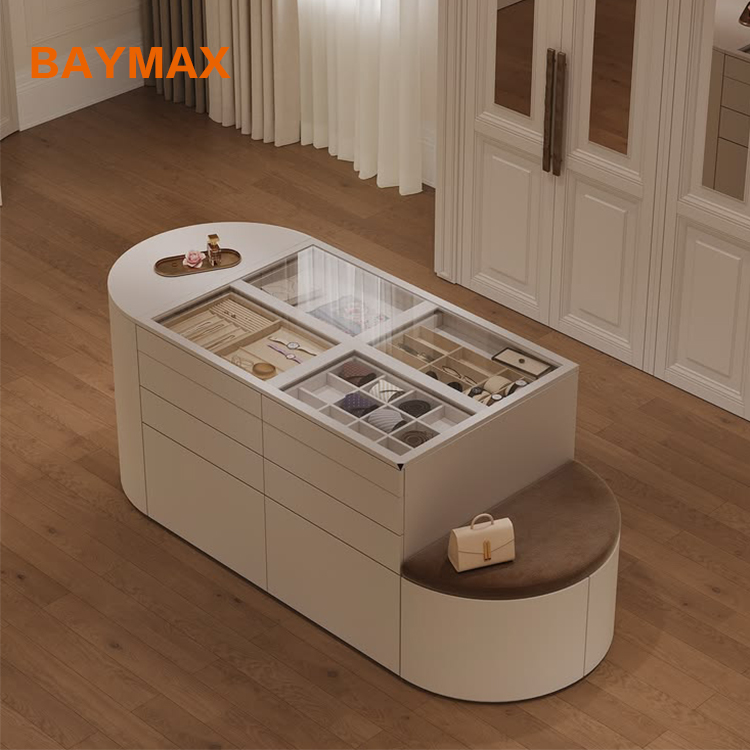 Dressing Room Closet Wardrobe Center Island With Storage Drawer For Villa