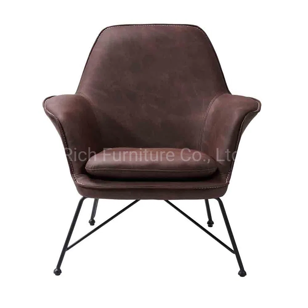 Cheap Luxury Decorative Living Room Furniture Armchair Velvet Leather Cover Metal Frame Accent Chair