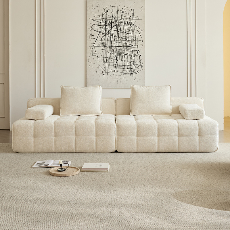 Boneless Lazy Sofa with Full Sponge Compact Design Velvet Fabric for Small Apartments Vacuum Compressed Module for Villa Use