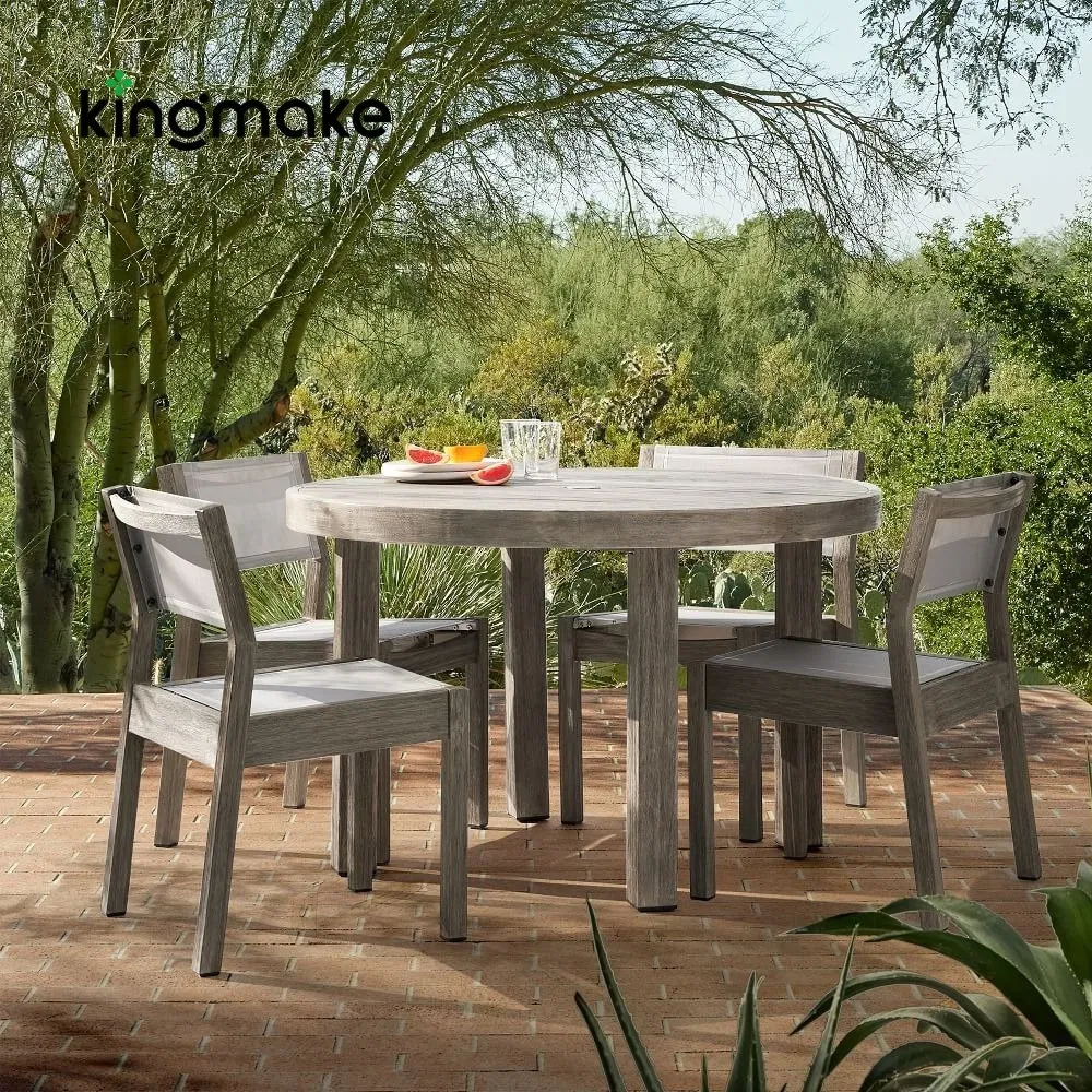 Eco-Friendly Sustainable Teak Wood Patio Outdoor Garden Furniture Dining Set for Restaurant