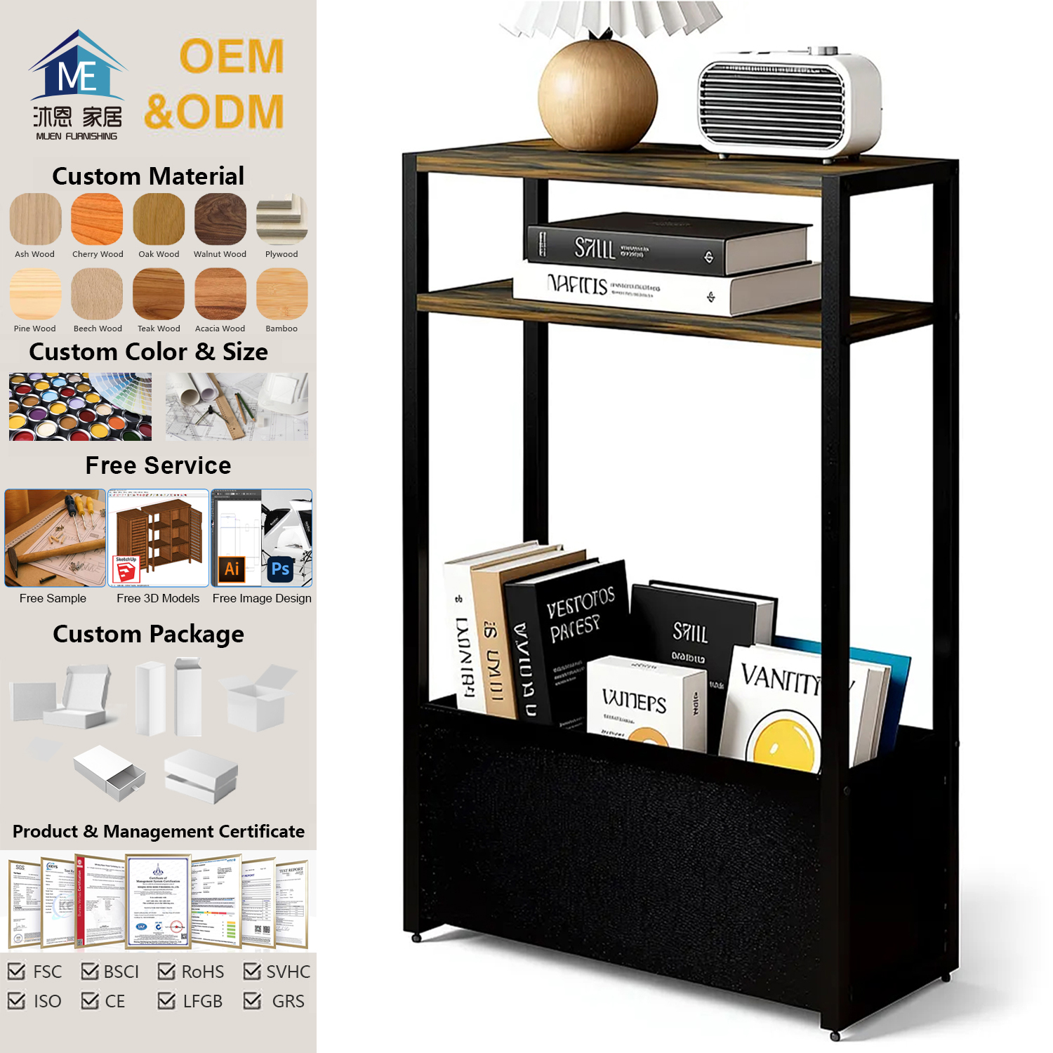 Precision-Made Wooden Storage Rack &amp; Side Table with Detachable Storage Shelf Space-Saving Furniture for Small Apartments