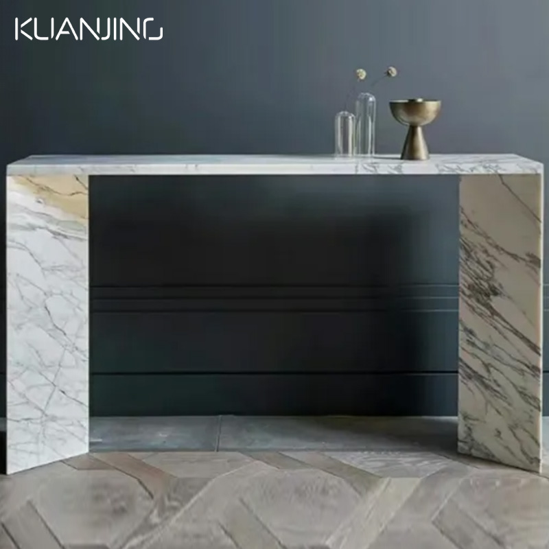 Luxury Marble Top Base Hallway Corner Entryway Console Table Porch Desk Home Decoration Furniture