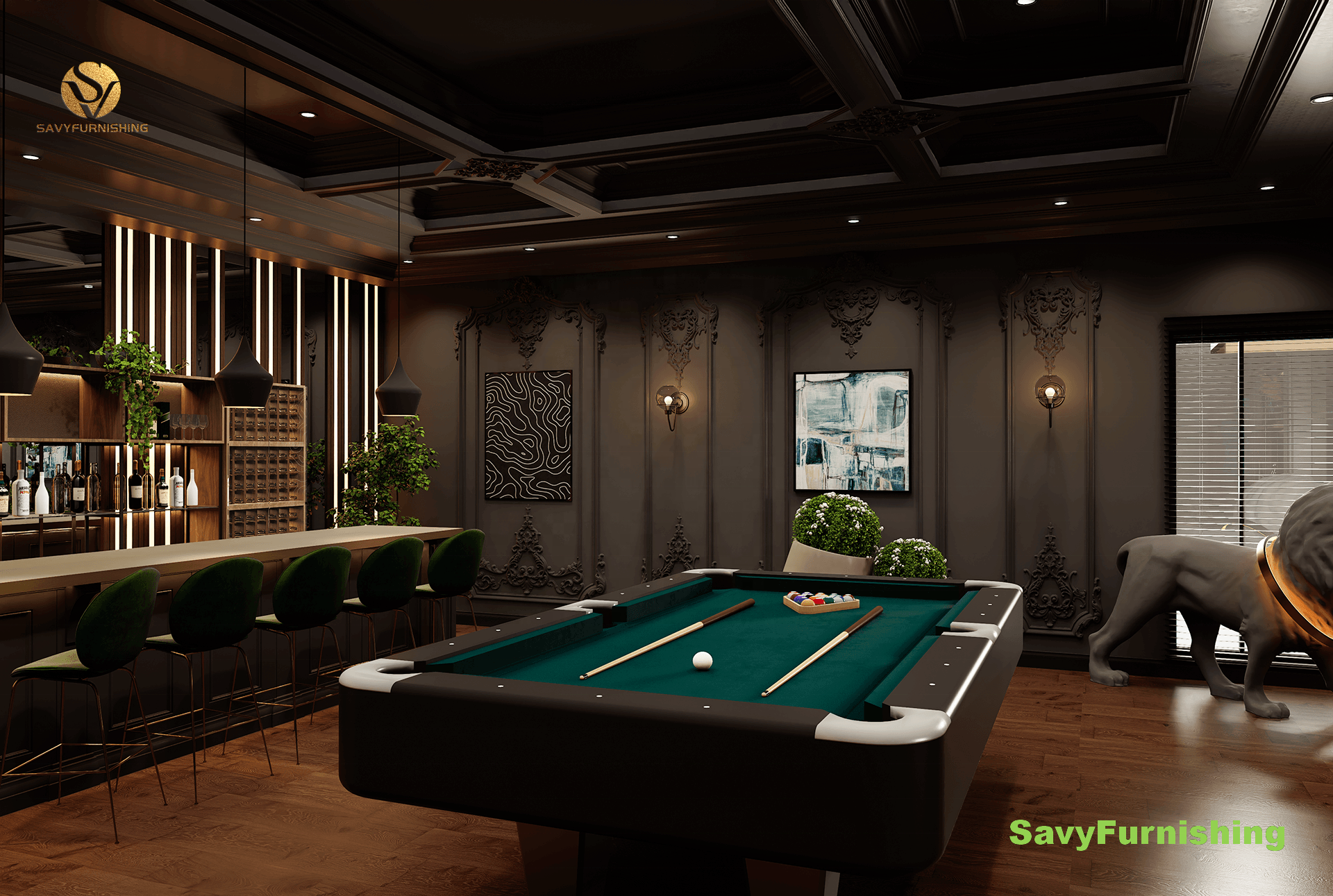 Billiards Club bar Interior Design Modern Game Room Furniture Set Wooden Cocktail Bar Lounge Bar Counter and Sofa Factory Sale