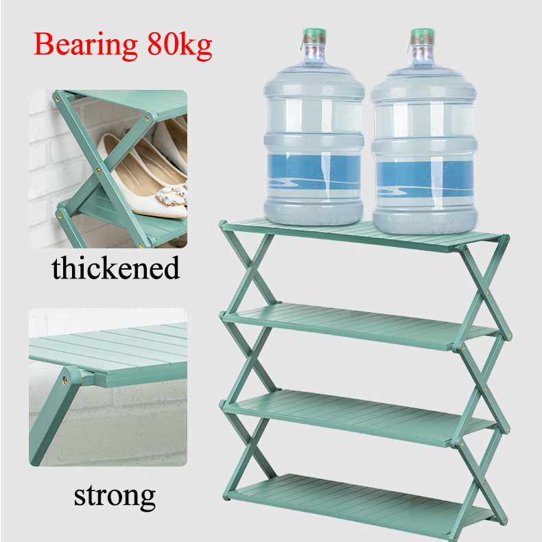 New Arrival Bamboo Foldable Multilayer Free-Installation Portable Shoe Rack Shelf Storage Organizer for Entryway Closet Hallway