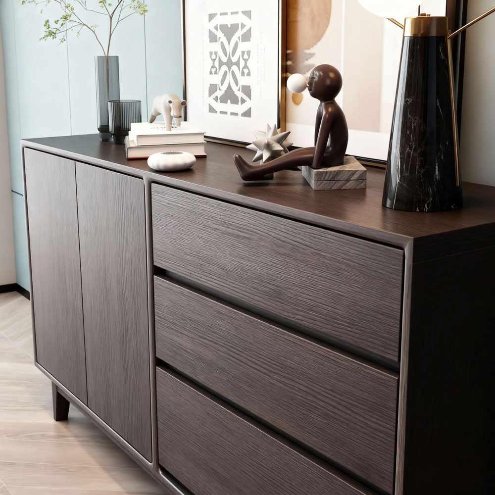 Modern Luxury Solid Wood Sideboard Cabinet Dining Room Living Room Home Furniture Storage with Shoe Rack Entryway Hallway
