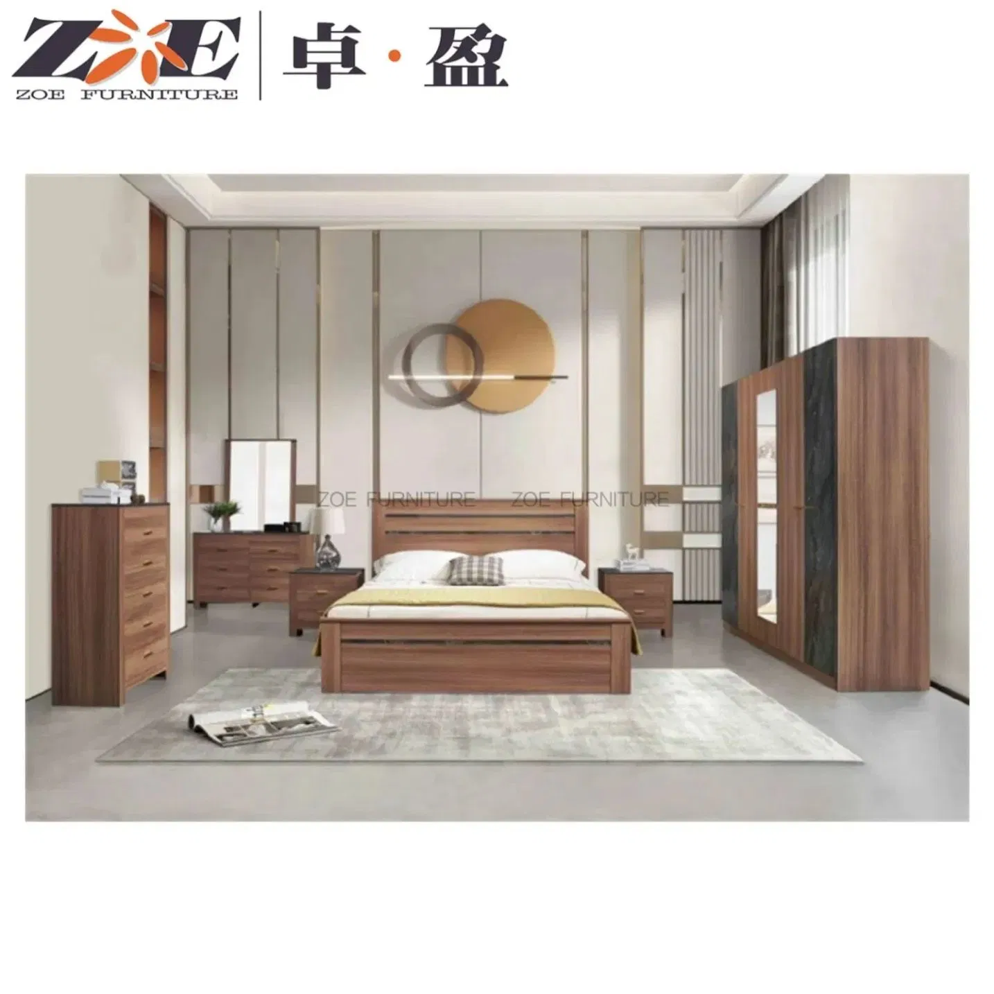 Eco-Friendly Modern Bedroom Furniture Set Sustainable Solid Wood Finish for Home Bedroom