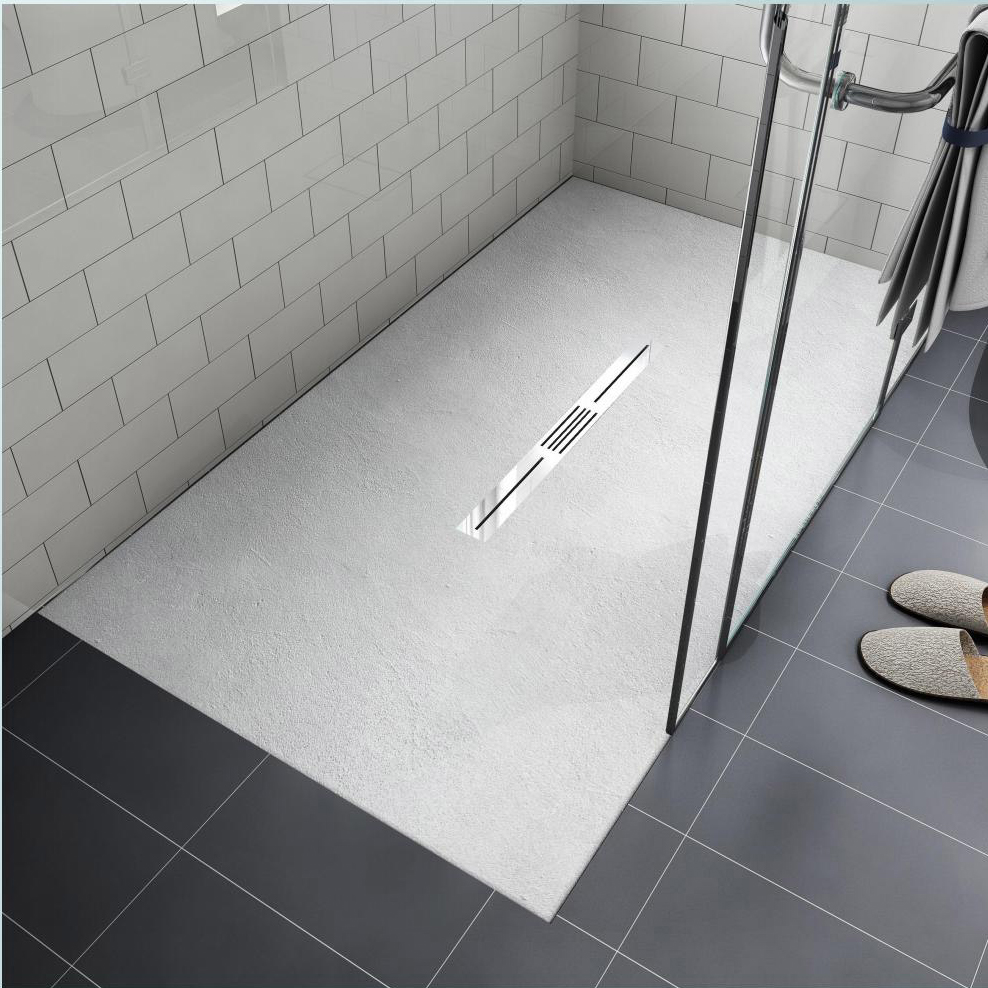 European Style Center Drain Stone Resin Shower Base Pan Anti Slip Bathroom Rectangle Smc Shower Tray