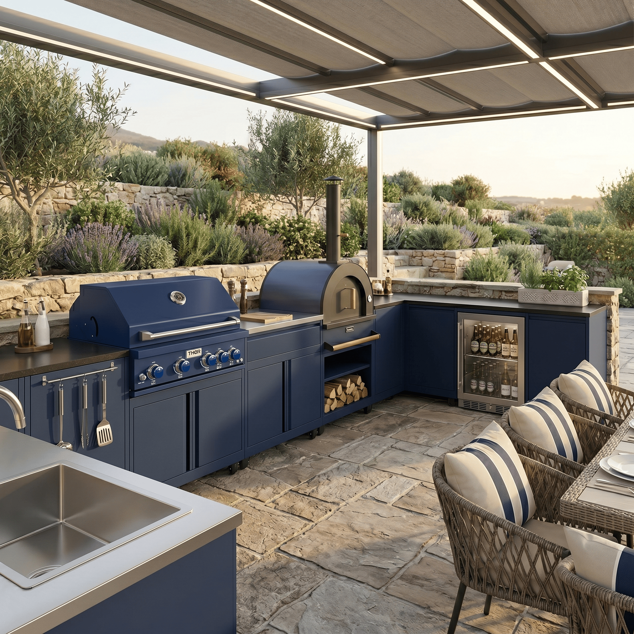 Custom 304 Stainless Steel Outdoor Kitchen Cabinet With Sink Fully Covered Garden BBQ Grill Patio Kitchen Cabinets With Faucet