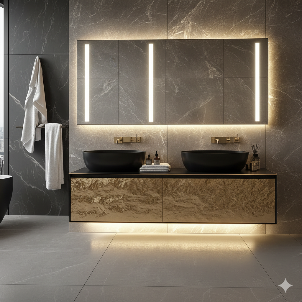 Bathroom Furniture Cabinet Set White Bathroom Vanities Unit with Sink Basin Modern Small Mdf Pvc Free Standing Shower