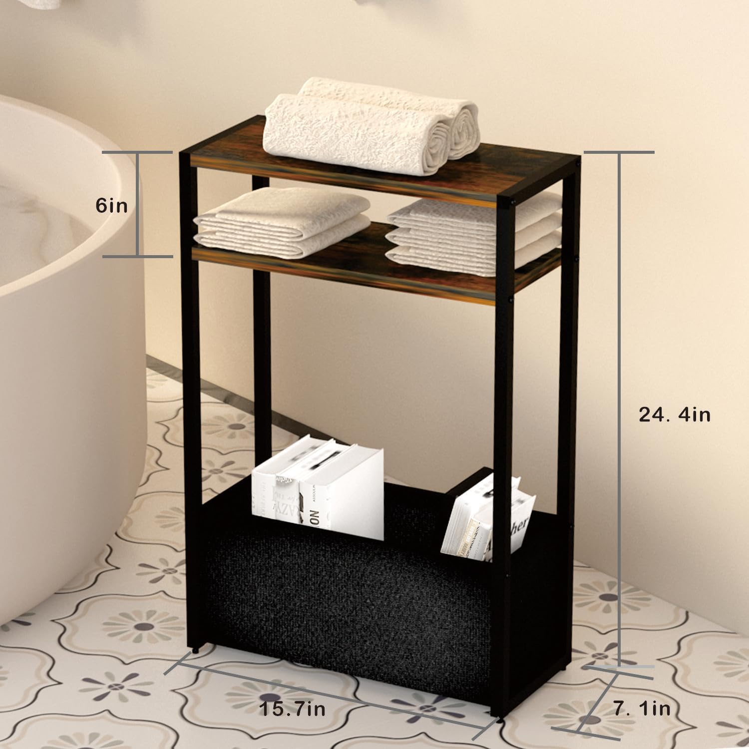 Precision-Made Wooden Storage Rack &amp; Side Table with Detachable Storage Shelf Space-Saving Furniture for Small Apartments