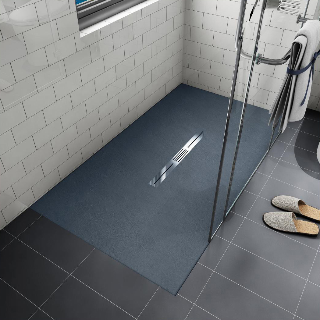 European Style Center Drain Stone Resin Shower Base Pan Anti Slip Bathroom Rectangle Smc Shower Tray