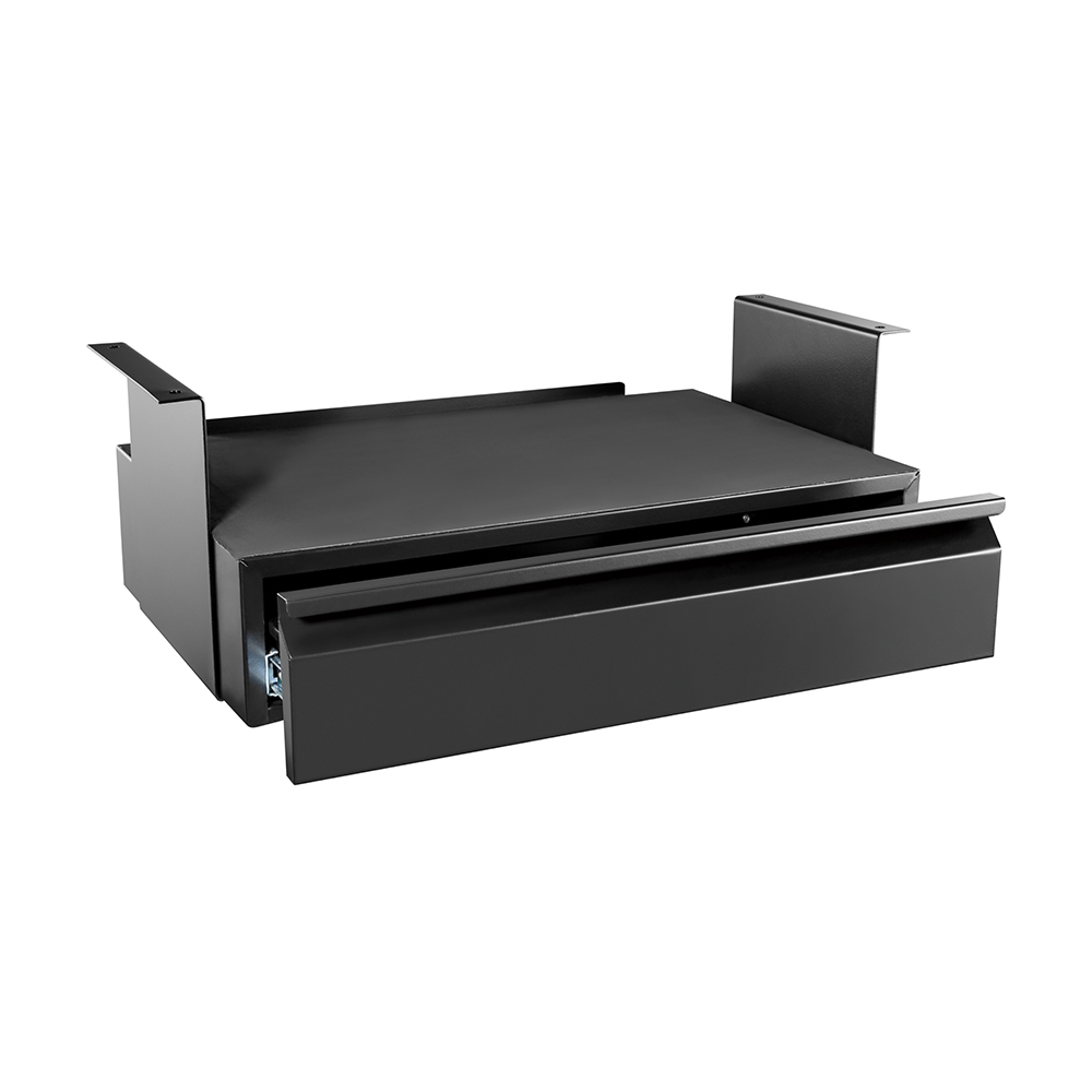 DA02-2 Under Desk Storage Box Hidden Drawer Organizer For Home Office Table Bedside Shelf Steel Container Slide Mounted