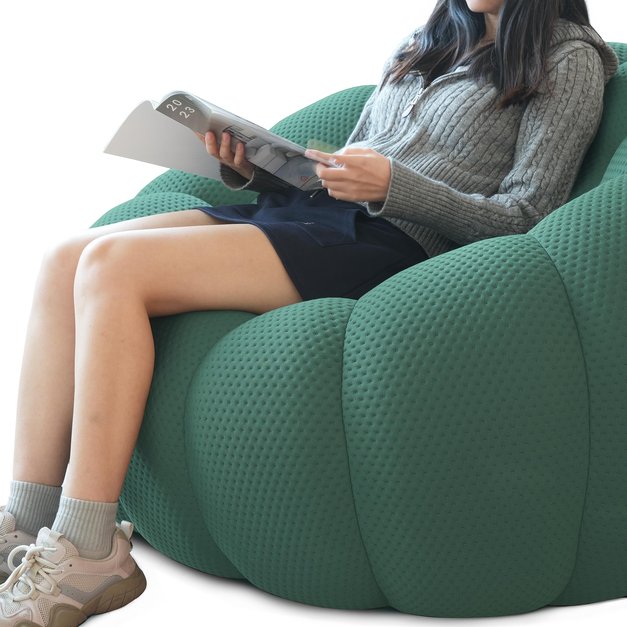 47.2" Modern Curved Sofa 70D Upholstered Single Seat Boneless Round Shape Comfortable for Hotel &amp; Living Room Small Spaces