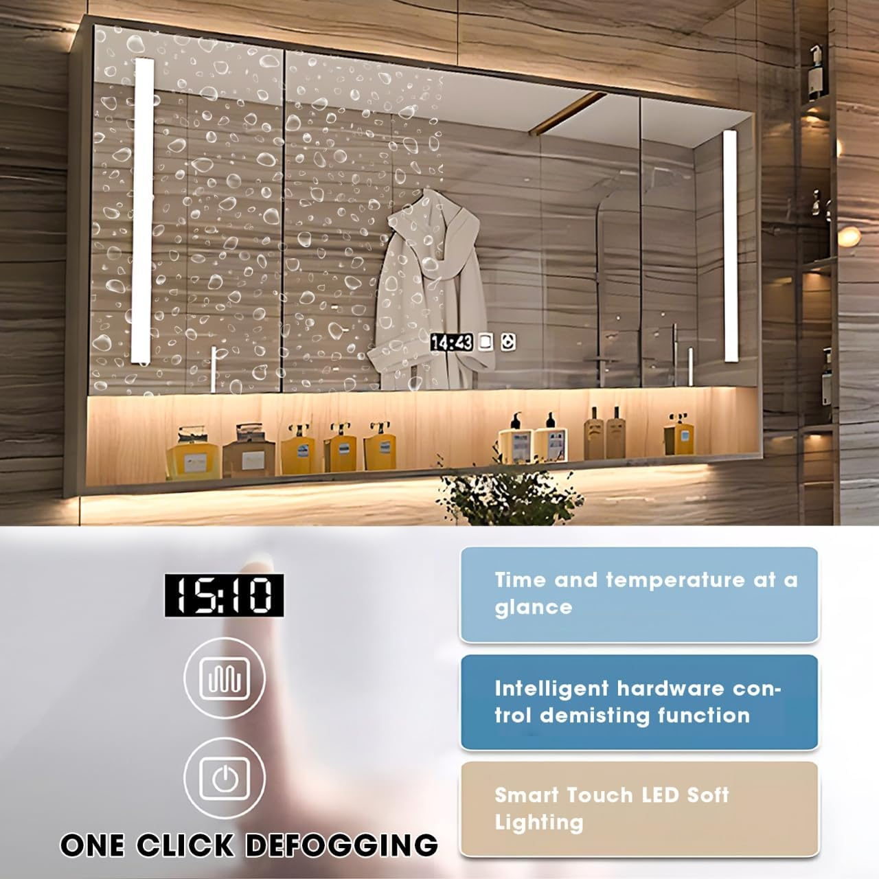 JUERTE OEM 2026 Luxurious Bathroom Furniture Set, Including Bathroom Vanity, Cabinets, Panels, LED Mirror, Sink And Faucet.