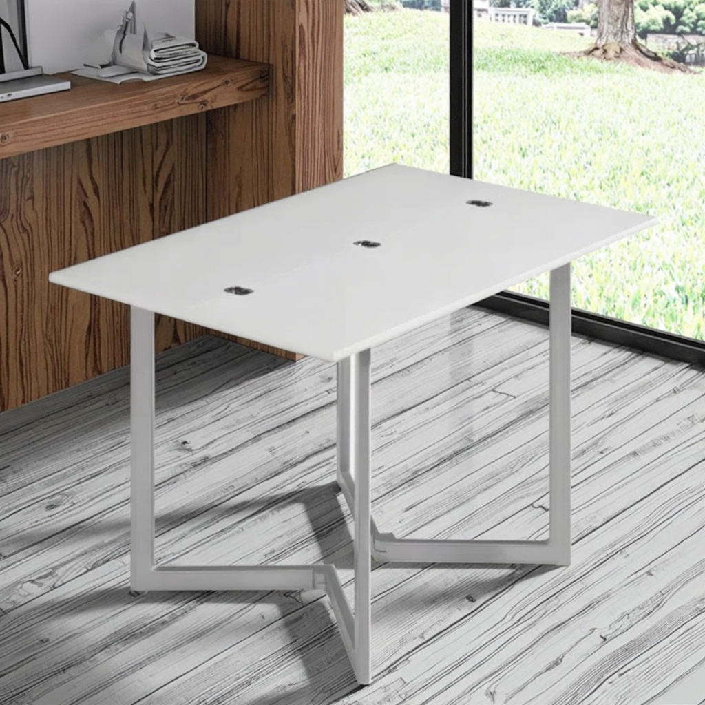 Modern Wooden Folding Convertible Dining Table Space-Saving Design for Small Apartments Easy Fold &amp; Storage Solution Seats 4