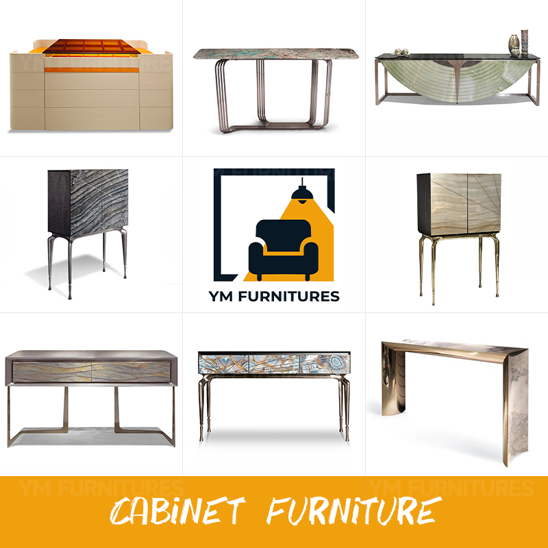 Modern Furniture Decorative Hallway Living Room Buffet Cabinets Silk Road Patterned Accent Sideboard