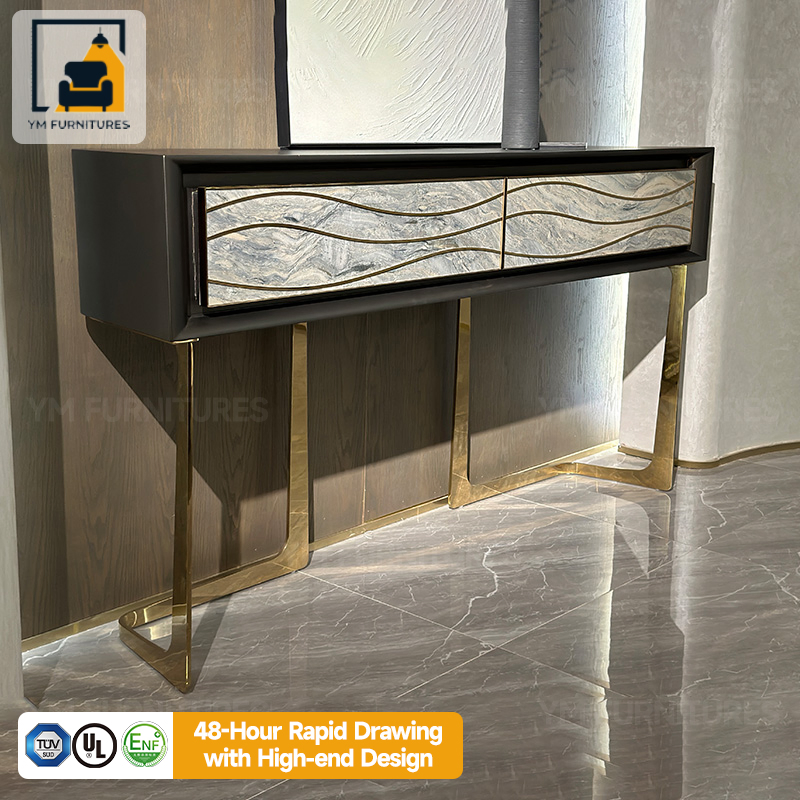 Modern Furniture Decorative Hallway Living Room Buffet Cabinets Silk Road Patterned Accent Sideboard