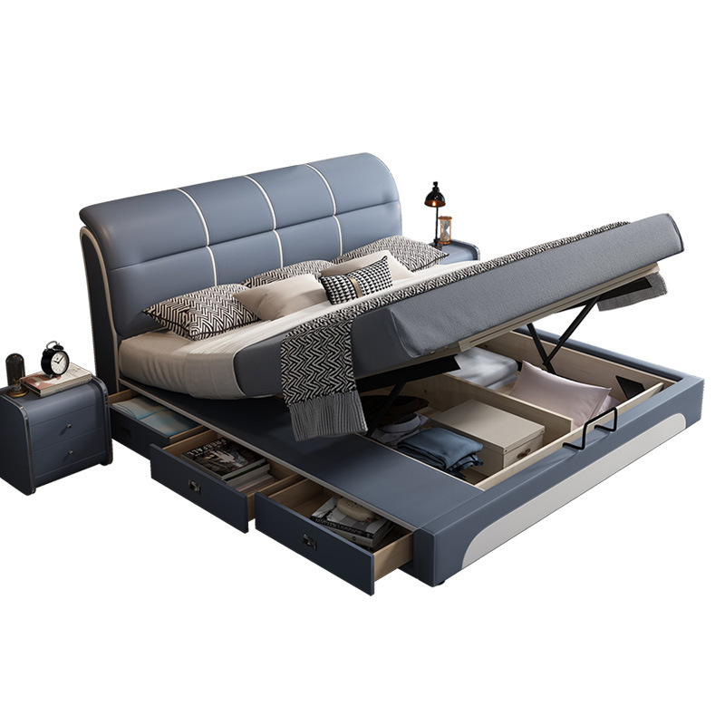 Hot Sales Luxury Modern King Double Size Soft Beds Frame Solid Wood Bed Soft Upholstered Beds Bedroom Furniture Sets Home