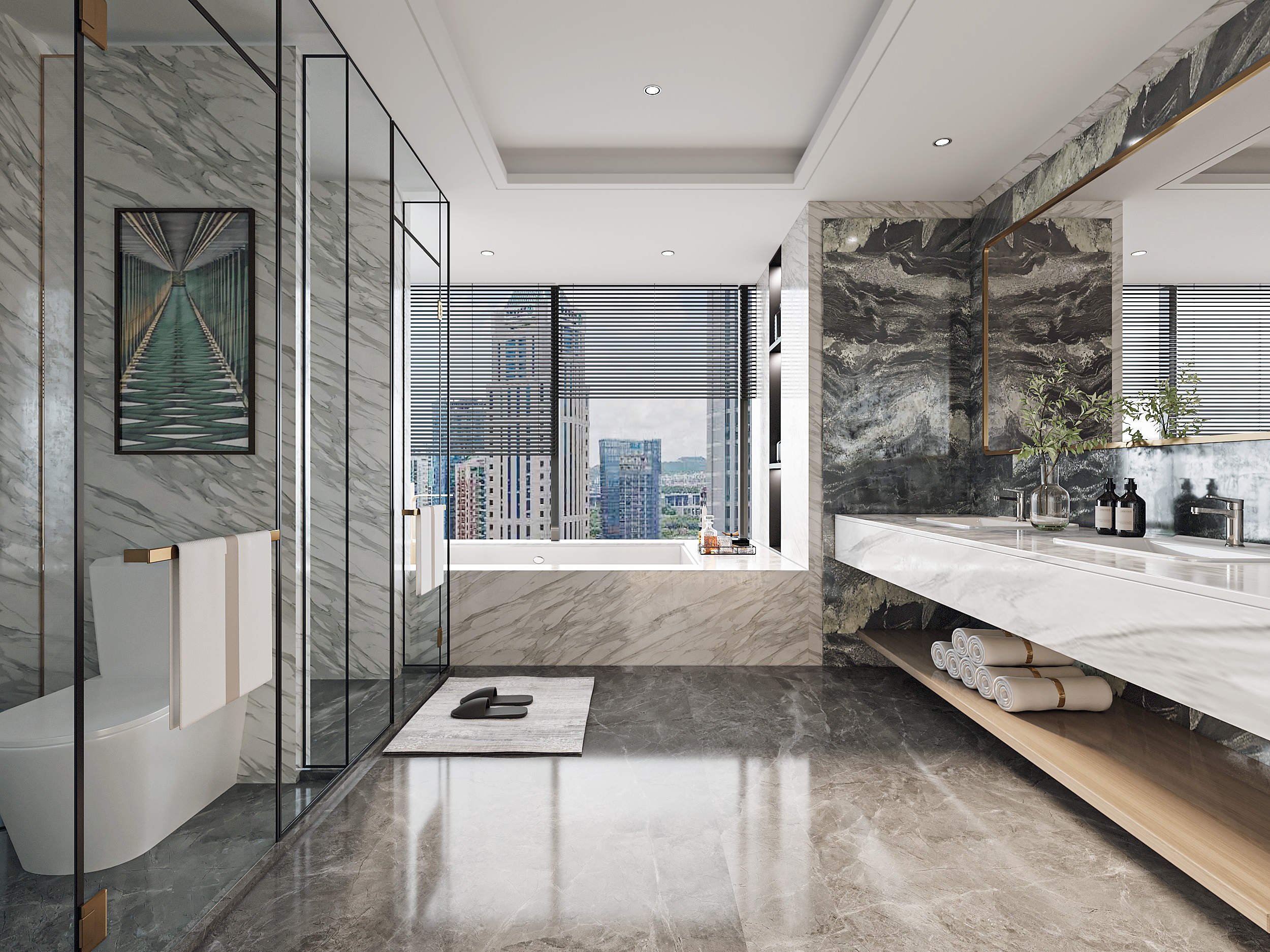 Customized Multi-functional Furniture for Bathrooms Modern Fashion Mirror Cabinet Bathroom