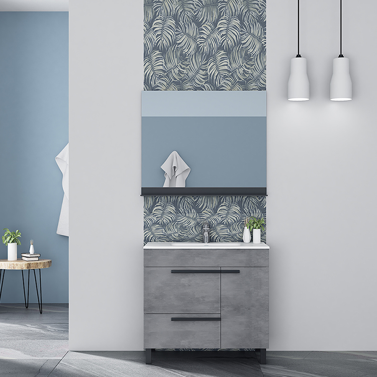 Modern Minimalist Luxury Freestanding Solid Bathroom Vanity Furniture Mirrored Cabinets For Home &amp; Hotel Bathrooms