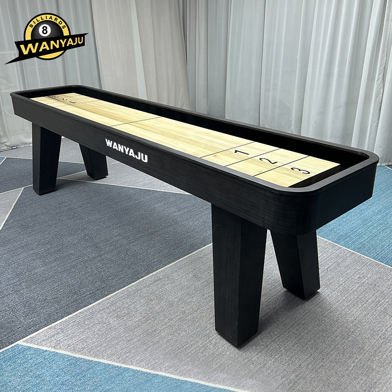 High Quality Solid Wood Eco-Friendly Shuffleboard Table Game Full Set 9ft/12ft/14ft/16ft Customizable Colors Home Bar Game Room