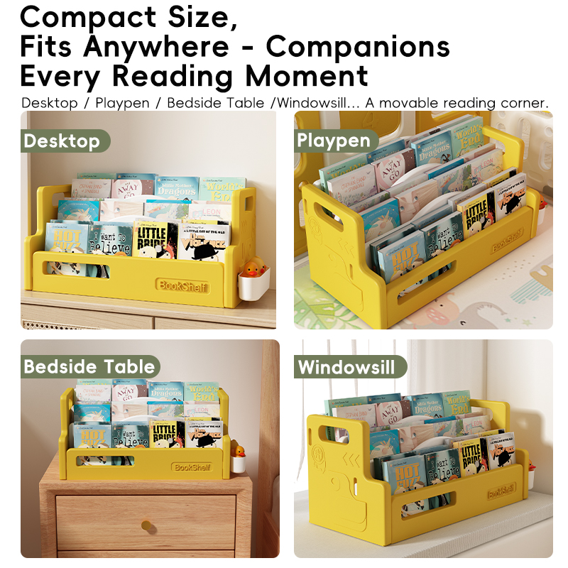 OEM Modern Kids Toy Storage Organizer Plastic Desk Bookshelf Cabinet Children Tabletop Bookcase School Bedroom Nursery Furniture