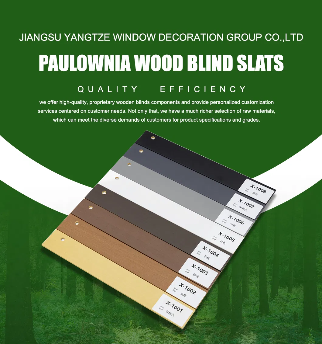 Eco-Friendly Paulownia Blinds Slats for Sustainable Living Spaces