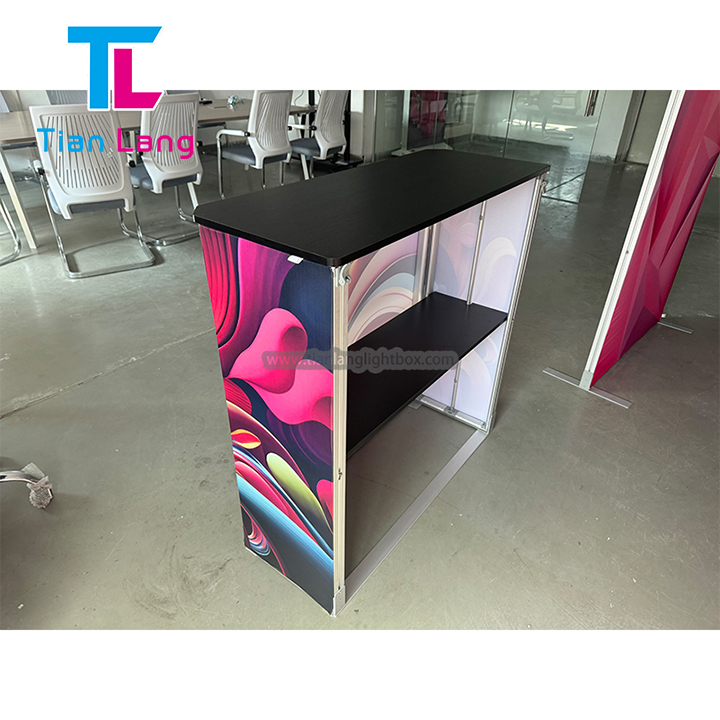 Lightweight Aluminum LED Backlit Table Portable Reusable Trade Show Equipment Advertising Equipment For Exhibition Trade Show