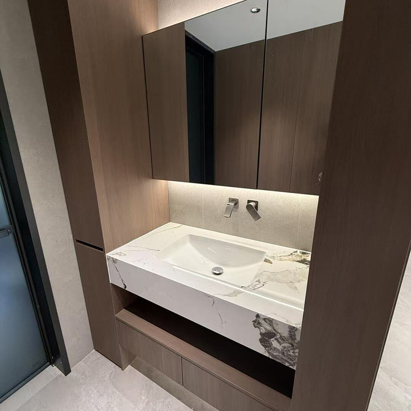 Whole House Custom Bathroom Cabinet Furniture Sets Bathroom Vanity With Sink Soild Wood Timber Modern