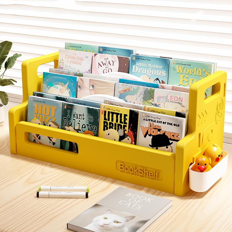 OEM Modern Kids Toy Storage Organizer Plastic Desk Bookshelf Cabinet Children Tabletop Bookcase School Bedroom Nursery Furniture