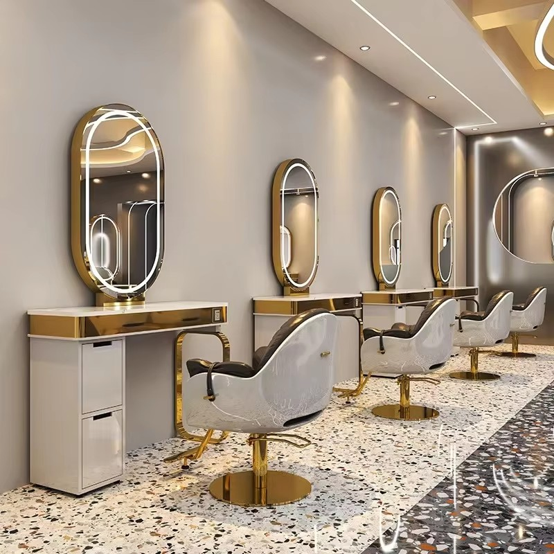 Hair Beauty Salon Furniture Mirror Barber Shop Station for Hairdressing