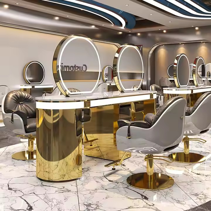 Hair Beauty Salon Furniture Mirror Barber Shop Station for Hairdressing