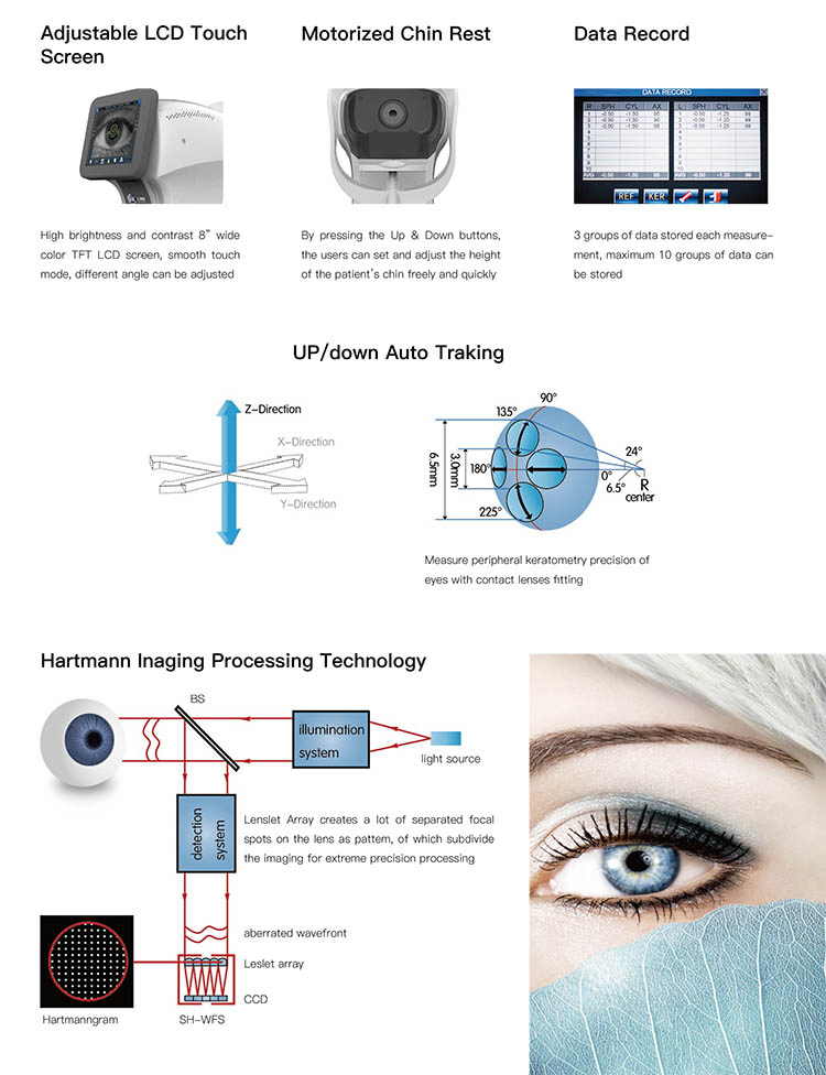 Sy-V004K Optometry Combined Ophthalmic Equipment 3D Tracking Auto Refractometer Keratometer