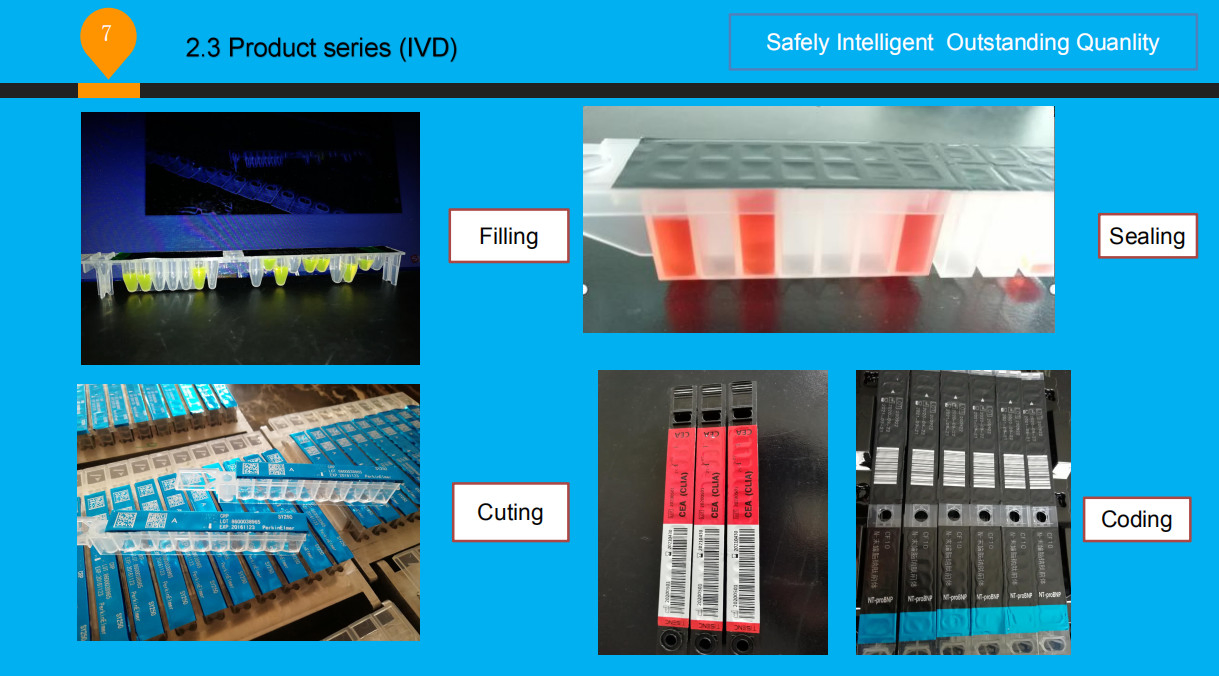 We are a provider of IVD(in vitro diagnostic reagent) production equipments.