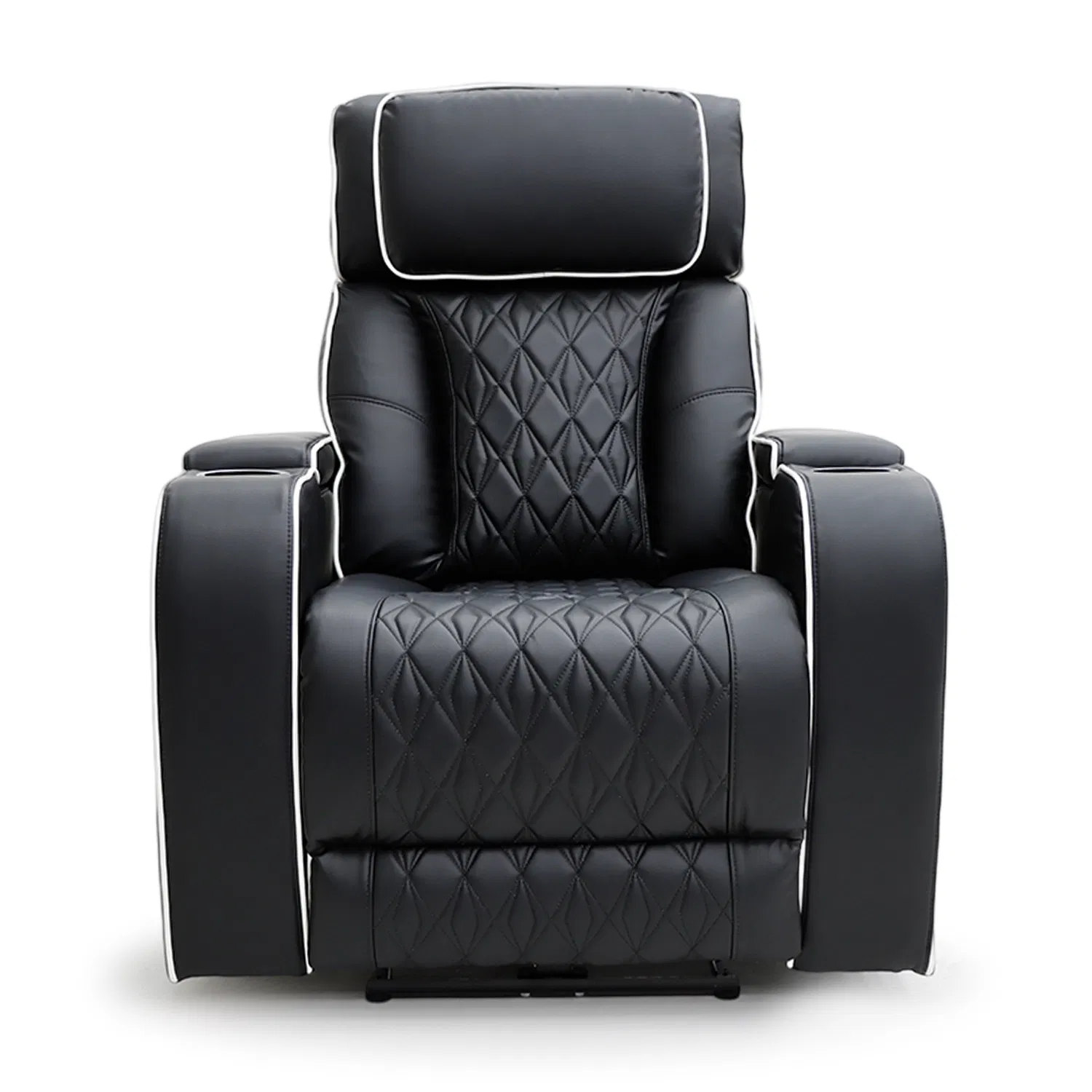 Geeksofa Furniture 9270 Modern Leather Power Electric Beauty Salon Recliner Chair with Armstorage &amp; Cup Holder for Living Room