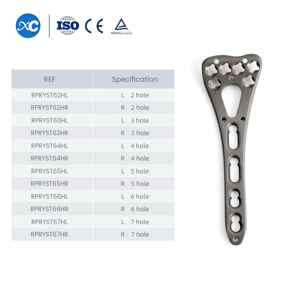 Orthopedic Implant Distal Radius Locking Plate Titanium Fracture