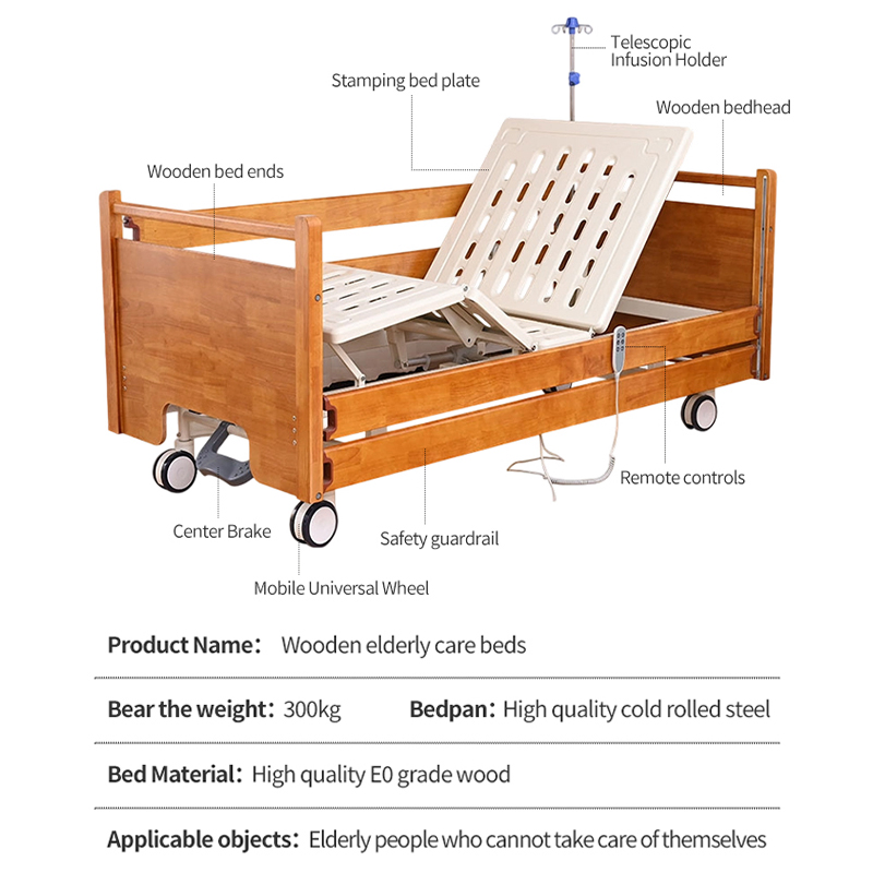 Medical Nursing Bed Wooden Multifunctional Nursing Bed