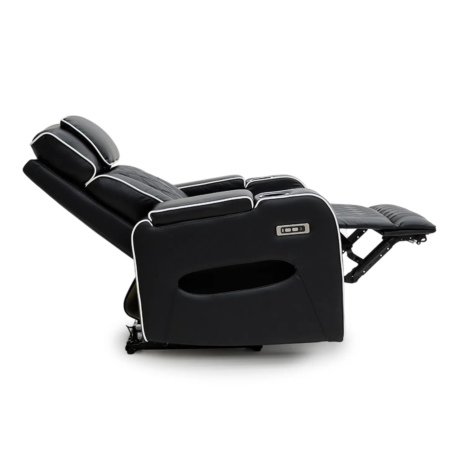 Geeksofa Furniture 9270 Modern Leather Power Electric Beauty Salon Recliner Chair with Armstorage &amp; Cup Holder for Living Room