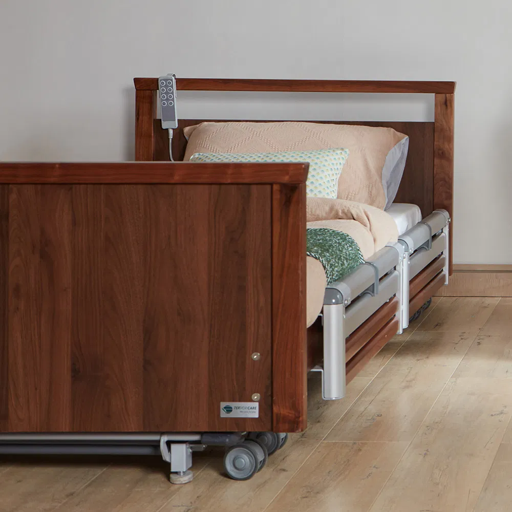 Wooden Adjustable Hospital Bed Elderly Products Healthcare Electric Motor for Patient Care