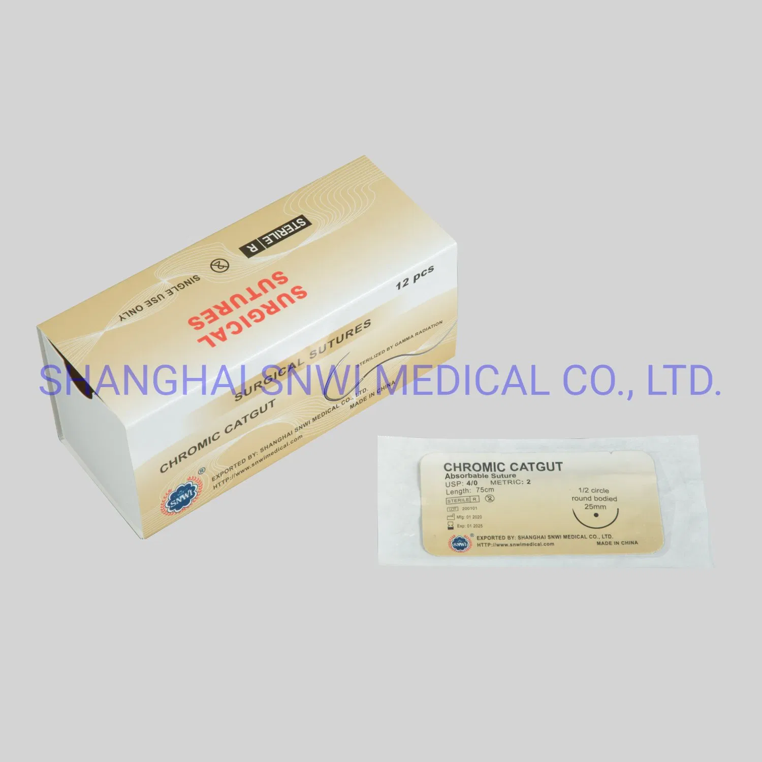 Hot Sale Disposable Medical Supply Sterile Surgical Suture with Needle for Hospital Use