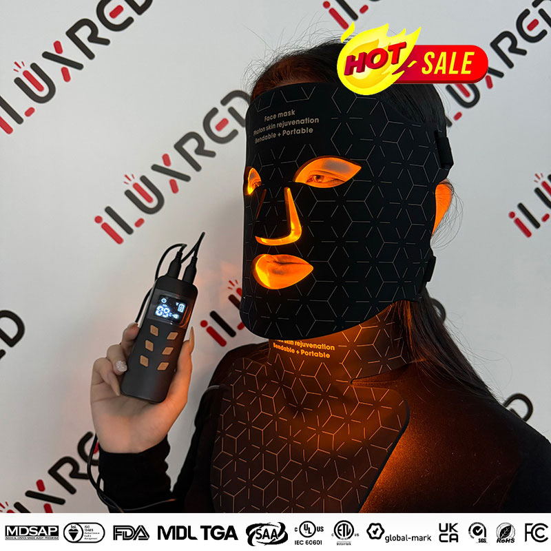 Custom Logo 850nm Skin Care Best Near Infrared Nir Photon 830nm 630 660nm Silicon LED Face Facial Mask Neck Red Light Therapy Beauty Mask