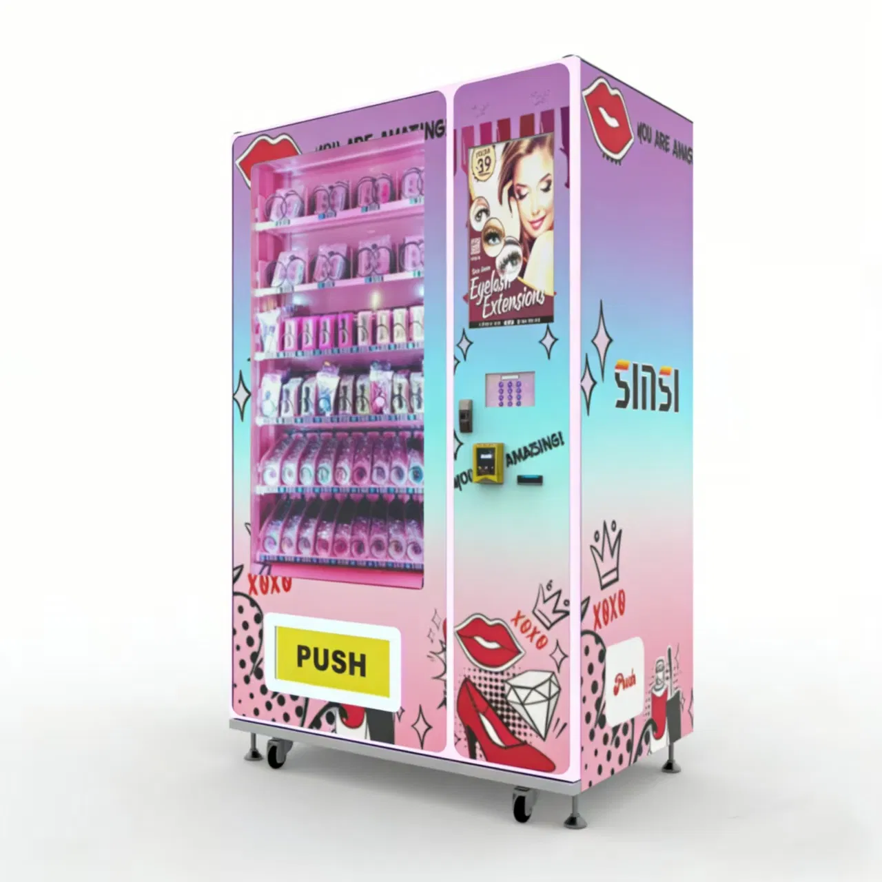 Custom Automatic Combo Beauty Vending Machine with Card Reader
