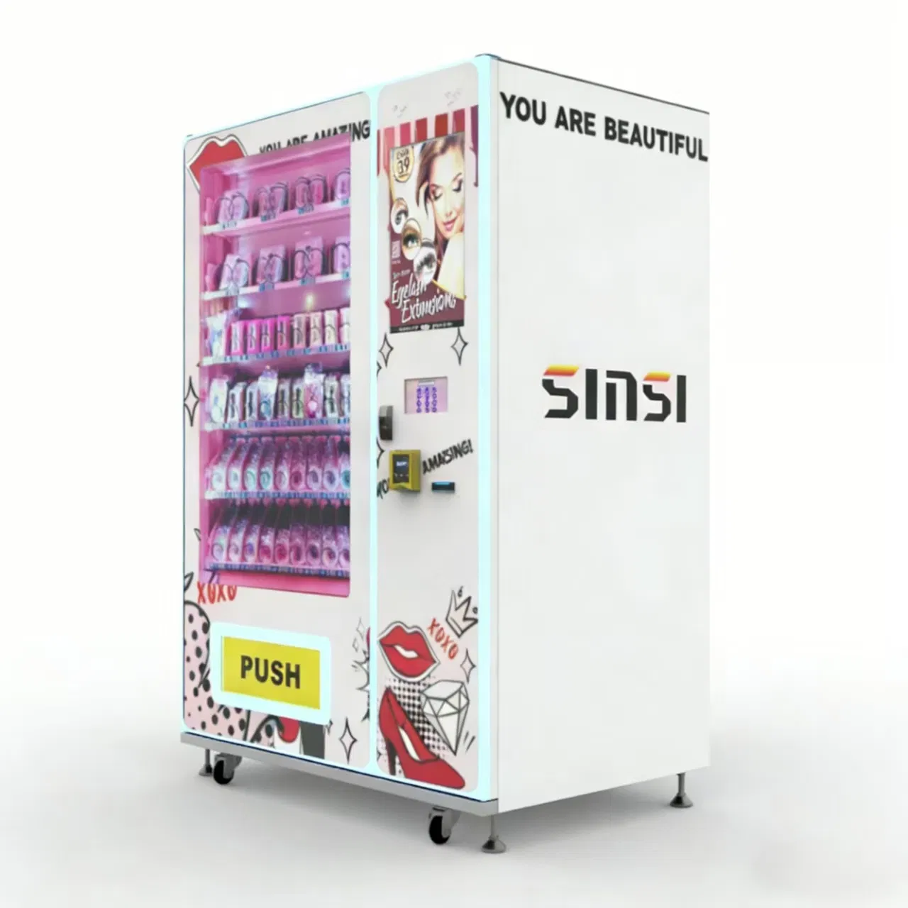 Custom Automatic Combo Beauty Vending Machine with Card Reader
