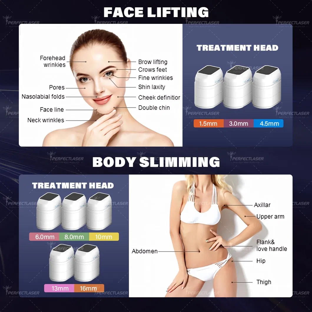 The Latest 12D Hifu Radiofrequency Skin Rejuvenation Whitening Painless Ice Titanium 5 in 1 Hifu Wrinkle and Fat Reduction Beauty Machine