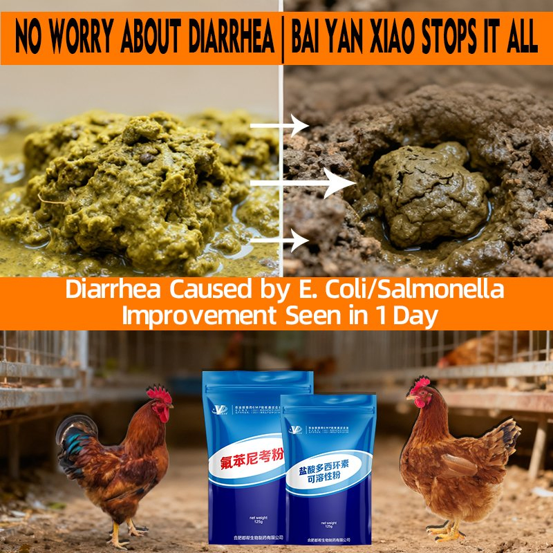 Bai Yan Xiao Dual-Ingredient Poultry Disease Control - Combats Bacterial-Viral Co-Infections