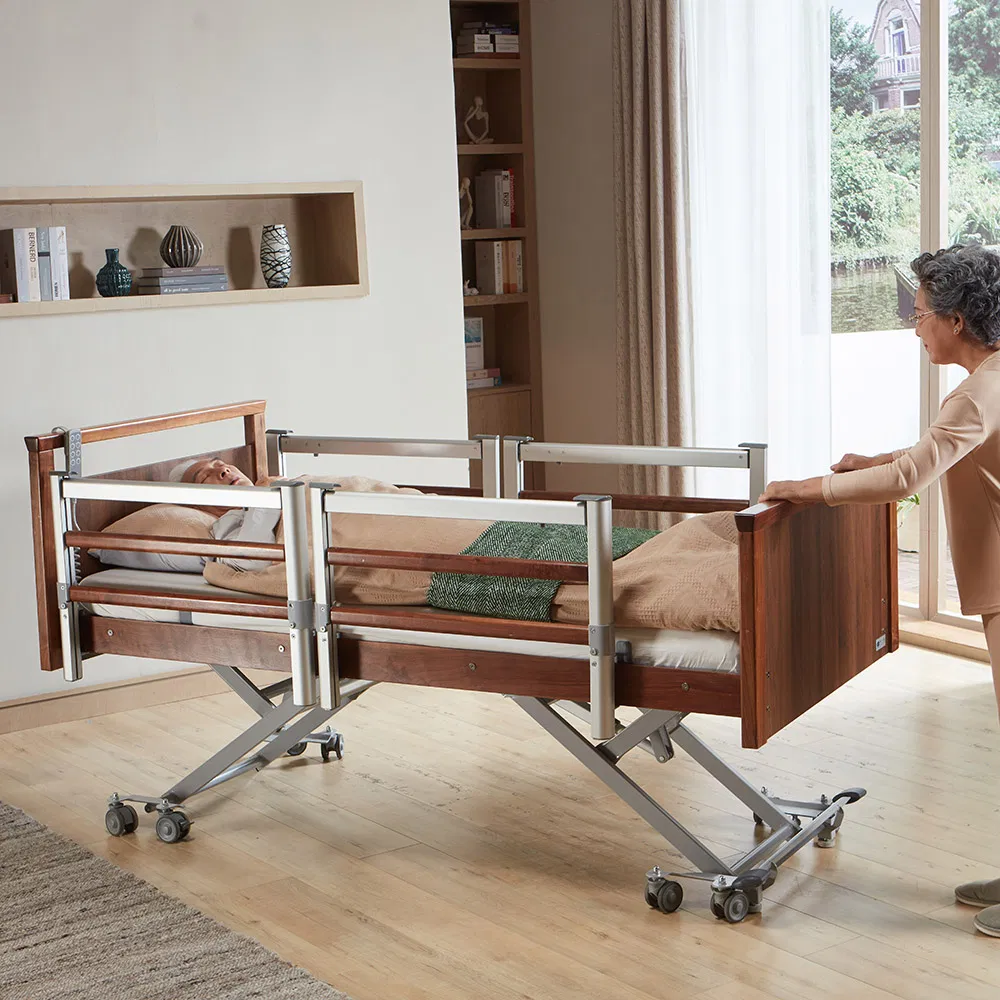 Wooden Adjustable Hospital Bed Elderly Products Healthcare Electric Motor for Patient Care