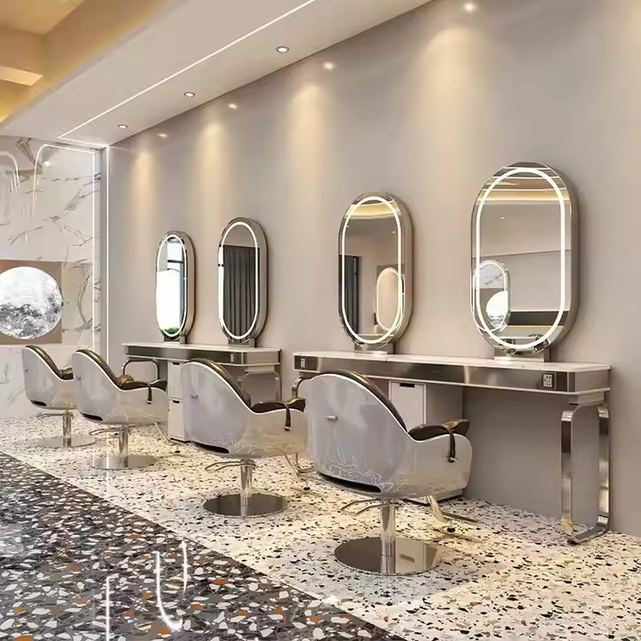 Hair Beauty Salon Furniture Mirror Barber Shop Station for Hairdressing
