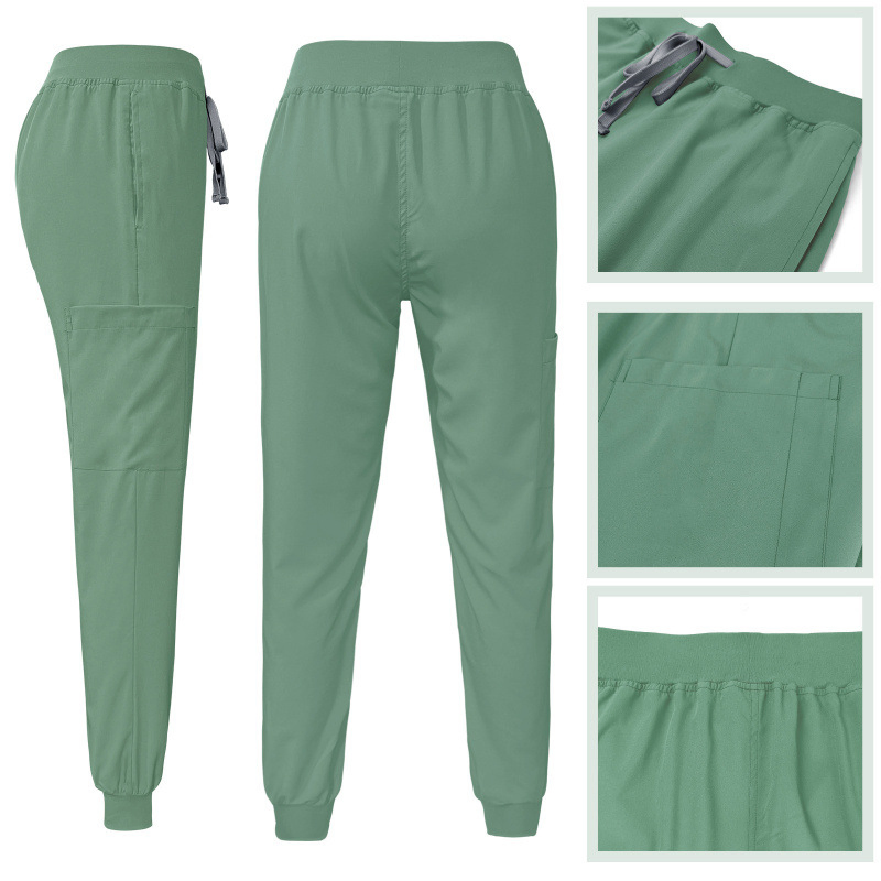 OEM Men/Women's Medical Surgical Uniform Set Breathable Hospital Nursing Scrubs Short Sleeve Top Jogger Pants Made Woven Fabric