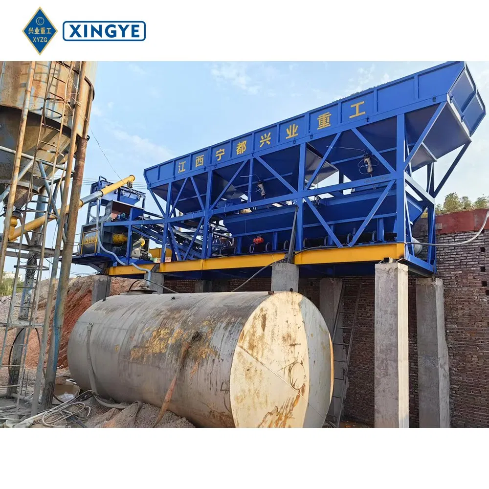 No Foundation Hzs60 Concrete Mixing Plant with Js1000 Twin Shaft Forced Mixer