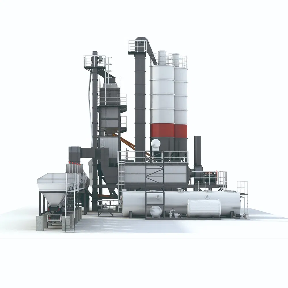 Mobile Continuous Asphalt Mixing Plant Dual Motor Drive Concrete Batch Mixer 160t/H Bitumen Asphalt Batching Plant